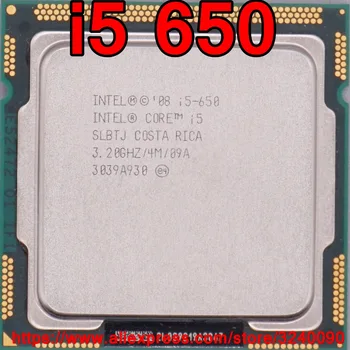 Algne Intel Core i5 650 Quad Core 3.2 GHz LGA1156 4M Cache 65W i5-650 Töölaua CPU tasuta kohaletoimetamine kiire laeva välja 13