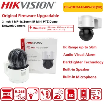 Hikvision PTZ Kaamera DS-2DE3A404IW-DE(S6) 3-tolline Kiirus Mini Dome Cam POE H. 265 4X Optilise & 16x Digitaalne Suum Koos Mic&Kõlar