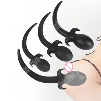 Silikoon Helmed Palli Koera Saba Suur Butt Plug SM Cosplay Accessorie Naine Saba Anal Plug Suur Anus Eesnäärme Massager Dilataatorid 13