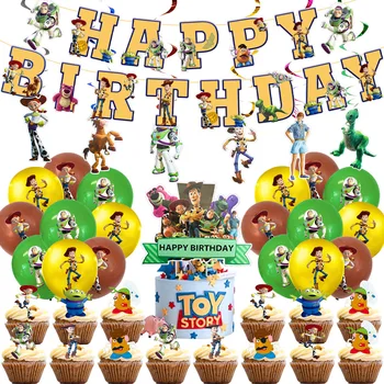 Toy Story Teema Kid Sünnipäev Dekoratsioonid, Ühekordsed Nõud Set Paber Plaat Salvrätiku Tassi Õhupalli Poisid Baby Shower