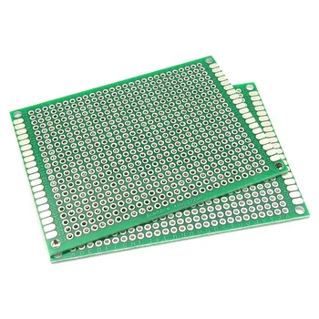 5tk/palju 6x8cm Topelt Pool Prototüüp PCB Universaalne Pardal 6*8cm Printed Circuit Board Arduino 1,6 mm 2.54 mm Klaaskiust 9