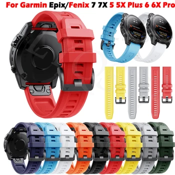 22/26MM Silikoon Watchband Rihma Garmin Fenix 7 7X 5 5X Pluss 6 6X Pro 3 3HR 945 Smart Watch Käevõru Quick Release Käepael