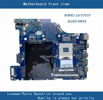 NIWE1 LA-5751P originaal Lenovo G460 Z460 Sülearvuti emaplaadi G460 Z460 Emaplaadi LA-5751P SLGZS HM55 DDR3 100% teste 11