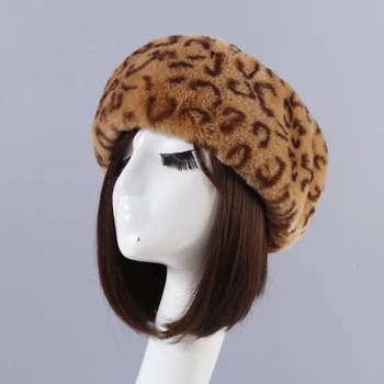 Luksuslik Naiste Faux Karusnaha Leopard Vene Müts Tahke Karusnahast Müts Hunter Müts Sooja Talve Leopard Karusnaha Pommitaja Mütsil Kõrvaklapid Kõrva Kaitsta 12