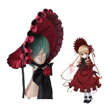 Anime Rozen Maiden Cosplay Prop Punane Retro Müts Kostüüm Tarvikud Custom Made