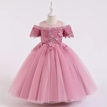 Elegantne Printsess Tüdrukute Kleit 2022 Suvel Lapsed Õhtul Pool Kleit Lille Tüdrukute Lapsed Kleidid Tüdrukute Pulmad Kleit Vestidos 8