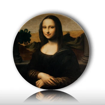 Kuulus Da Vinci õlimaal Dekoratiivne Plaat Loominguline Mona Lisa Keraamiline Käsitöö Hotell/toast/Seina / laua Kaunistamiseks Sõber Kingitus 9