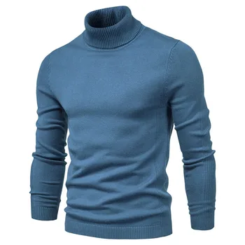 Sügis-Talv Mens Kõrge Kaelusega Paksud Kampsunid Vabaaja Brändi Kootud Pullover (Solid Color Kvaliteedi Soe Õhuke Kampsunid Meeste Pullover 12