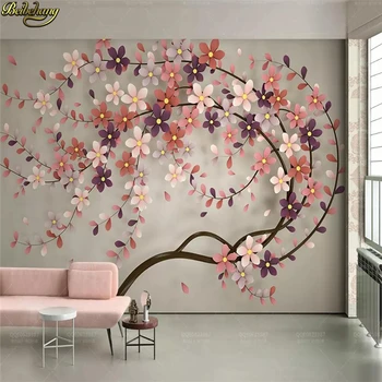 beibehang Custom foto tapeet seinamaaling uus puu, lill Põhjamaade kaasaegse 3d stereo TV taust seina de papel parede 3D seina-paber 10