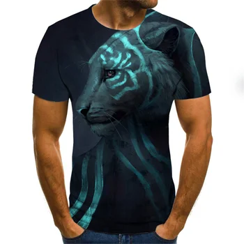 3d-loomade lõvi meeste t-särk suvel streetwear trendikas ümber kaela lühikese varrukaga topid t-särk meeste liiga XXS-6XL 6