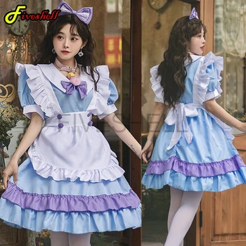 S-5XL Armas Lolita Tüdruk Kleit Naistele Anime Neiu Cosplay Kostüüm Kawaii Ruffle Printsess Kleit Halloween Pool Haldjas Varustus