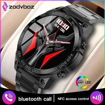 Uue NFC Smart Watch Mehed AMOLED Ekraan Südame Löögisageduse ja Vere Hapniku Jälgida Pikk Ooterežiimis Kohandatud Dial Kõnele Vastamine Veekindel Smartwatch 11