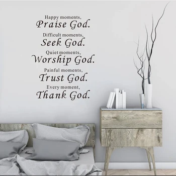 Piibel Seina Kleebised Home Decor Kiitust Armastus Usaldus Jumal tänatud Hinnapakkumisi Christian Õpetussõnad Vinüül Kleebised elutuba Kleebis SP-128 16