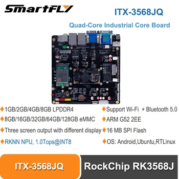 Smartfly ITX-3568JQ Quad-core ITX Emaplaadi RockChip RK3568J RKNN NPU 1.0 Tops 8M ISP KÄE G52 2EE Toetus Android,Ubuntu ,RTLinux 15