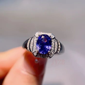 Jaapani valgus luksus peen super särav unistus sinine ja lilla Tanzanite sõrmus 925 sterling silver ring 3