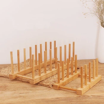 DIY Bambusest Drainer Puidust Roog Hammas Plaadid Omanik Köök Säilitamise Kapp Korraldaja Tassi/lõikelaud/Plaat/Cup/Pott Kaanega