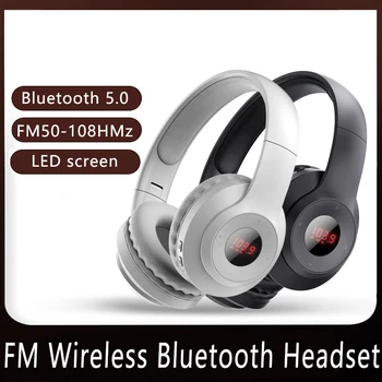 Bluetooth-Kokkuvolditavad Kõrvaklapid FM, Peakomplekt HIFI Stereo Juhtmega Kuular 3.5 mm Jack Sport Kõrvaklapid 50MHz-108MHz 650mA Power 7