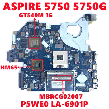 MBRCG02007 Emaplaadi Jaoks Acer ASPIRE 5750 5750G Sülearvuti Emaplaadi P5WE0 LA-6901P Koos N12P-GS-A1 1GB HM65 DDR3 100% Testitud OK 12