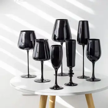 Must Pokaalilaadse Kokteili Klaas-Kristall Klaas Tass Punast Veini Klaas Šampanjat Klaasi Kodu Kaunistamiseks Ornament Veini Klaase, Juues Tassi 7