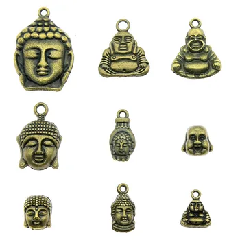 10tk Võlusid Buddha Antiik-Pronks Värvi Buddha Kuju Võlusid Ripats Ehted Buddha Võlusid Ehete Tegemine 5