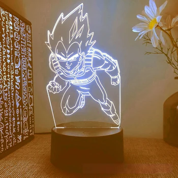 Dragon Ball Z Son Goku Anime 3D Öösel Tuled Broly Vegeta Giren Valgustus DBZ Led Goha Lamp Visuaalne Laua Sünnipäeva Kingitused 4