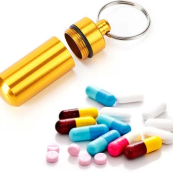 1 TK Värvikas Beebi Alumiinium Pill Box Meditsiin Juhul Konteiner Pudel Omanik Võtmehoidja Väljas Pill Juhul pilleri karp Kaasaskantav