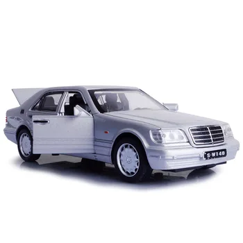 1:32 Mercedes Benz S W140 Sulamist Mudel Auto Heli, Valgus Pull-back Light Heli Sulamist Sõiduki Mudel Mänguasjad Lastele A88 6