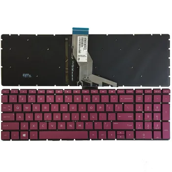 US Taustavalgustusega sülearvuti klaviatuur HP 15-bs070wm 15-bs091ms 15-bs095ms 15-bs013ds Must/Fuksia/Roheline 16