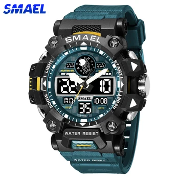 SMAEL Sport Kellad Meeste Sõjalise Spordi-Elektroonika Kvarts Käekell Dual Display Veekindel Led Digital Watch 8078 15