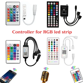 LED RGB Kontroller Bluetooth Remote Muusika Kontrolli 5V 12V LED Valgus 2835 SMD 5050 15
