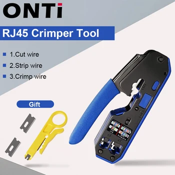 ONTi RJ45 Crimper Tool Kit for Cat6a Cat6 Cat5, Etherneti Valtsimisega Vahend RJ45/RJ11 8P 6P Press Vahend ja Mitu Koostisega Vahendeid 6