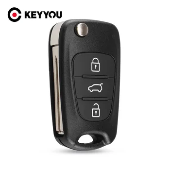 KEYYOU 10tk/palju Uus Auto Key Shell Asendamine 3 nuppu Flip Remote Key Juhul Tühi Kaas Kia K2 K5