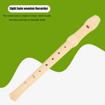 8 Auk Diktofon Puidu Värvi Puidust Flööt Sobib Lastele & Täiskasvanute Õppida Muusikariistad Flööt 16