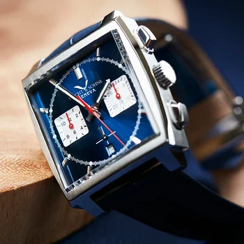 Loominguline Sinine Mens Kellad Top Brändi Luksus Chronograph Quartz Watch Golf Mees-Kell Nahast Sport Armee Sõjalise Käekellad 15
