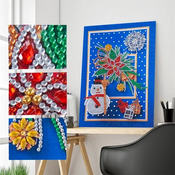 DIY Erilise Kujuga Teemant Maal Jõule Lumememm ja Jõulud Lill 5D Diamond Tikandid Art Set Home Seina Kaunistamiseks