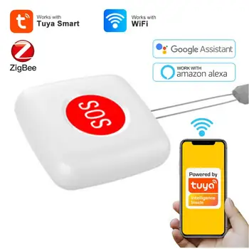 Mini Tuya ZigBee SOS Nupp Andur Häire Eakate Häire Push Veekindel Avarii Paanika Nuppu Smart Home Security Alarm Süsteem 5