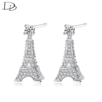 DODO Uhke Täis AAA Tsirkoon Eiffeli Disain Kõrvarõngad Naistele Tõusis Kulla Värvi Mood Brincos Femme Kpop Kõrva Ehteid E263