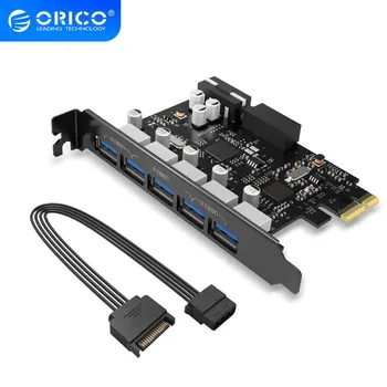 ORICO PVU3-5O2I USB3.0 PCI-E laienduskaardi 5 Ports Hub-Adapter Välise Kontrolleri Express-Kaardi ja 4-pin pistikupesa Juhe 9