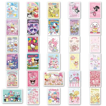62pcs Anime Kleebised Armas Sanrio Hello Kitty Kulome Meloodia Square Plakat Doodle Kleebised Kawaii Tüdruk Tasu Lapsed Kingitus, Mänguasjad 14
