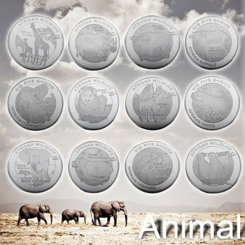 - Aafrika Floora Sambia Kiip/kullatud mälestusmünte Loomade Elevant, Lõvi Väljakutse Mündid Suveniiride Kingitusi Kogumine 1