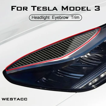 2tk Auto Esitulede Esilaterna Ees Lamp Kulmu Kleebis Silmalau Teenetemärgi Sisekujundus jaoks Tesla Model 3 2016 - 2021 Stiil Tarvikud 1