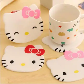 Uued Sanrio Hello Kitty Armas Multikas Anti Scald Anti Slip Loominguline Kodus Tee Tassi Padi Lihtne Silikoon Poisid Tüdrukud Padi Kingitused 18