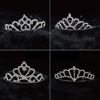 Baby Tüdrukud, Crown Peapael Tiara Juuste Kaunistused Pulmad Juuksed Tarvikud Pruudi Juuksed Bänd Headpiece Teenetemärgi Pea Ehted 9