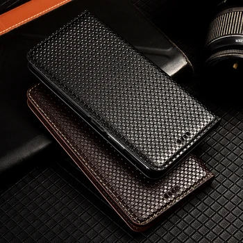 Grid Muster Ehtne Nahast Flip Case For Sony Xperia 1 5 10 Ace II III Pro ma L1 L2 L3 L4 Äri Telefoni, Rahakoti juhtumitele, 1