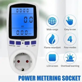 220V-250V Backlight Digitaalse Wattmeter ELI Digitaalne LCD Power Meter Pesa Mõõte-Outlet Power Analyzer 4