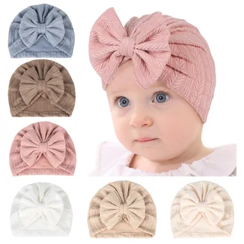 Beebi Müts Pehme Vibu Baby Tüdrukud, Poisid Turban Müts (Solid Color Vastsündinud Imiku Ühise Põllumajanduspoliitika Silmkoelised Beanies Väikelapse Headwraps Lapsed Peakatet