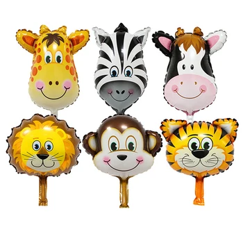 6tk Safari Poole Teema Loomade Kolbides Jungle Poole Loomaaed Heelium Foolium Air Balloon Kids Sünnipäeva Teenetemärkide Baloon Kit Balon 1
