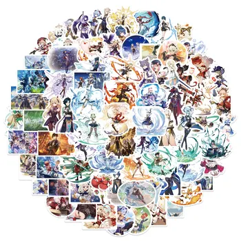 100tk Cartoon Genshin Mõju Avatud Maailm Mäng Kleebised Anime Sülearvuti, Telefon, Juhul Auto Bike Lapsed Teismelised Segatud Vinüül Kleebised 9