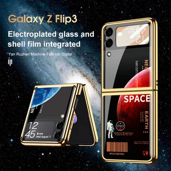 GKK Originaal Case For Samsung Galaxy Z Flip Fold 2 3 Luksus Katmine Raam, Karastatud Klaasist Kate Galaxy Z Flip3 Fold3 Juhul 5