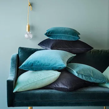 Velvet Padi Pehme Kaas Sinine Padi jaoks elutuba Home Decor 18x18 tolline Põhjamaade Dekoratiivsed Viska Padi Kate 4